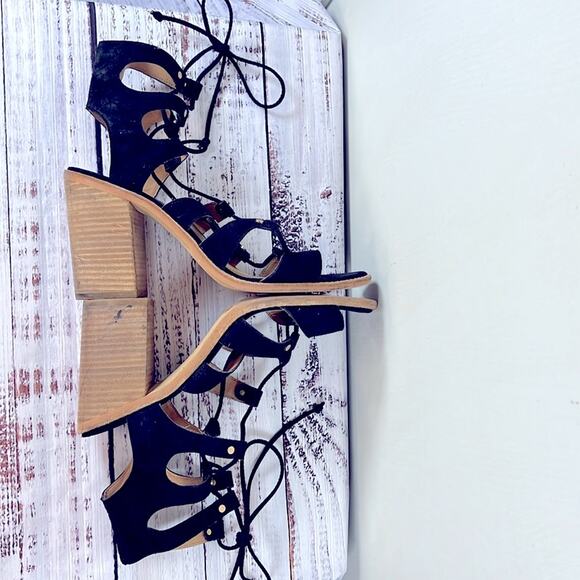 Dolce Vita Lyndon Lace Up Suede Block Heel Sandals size 9.5 - Picture 4 of 14